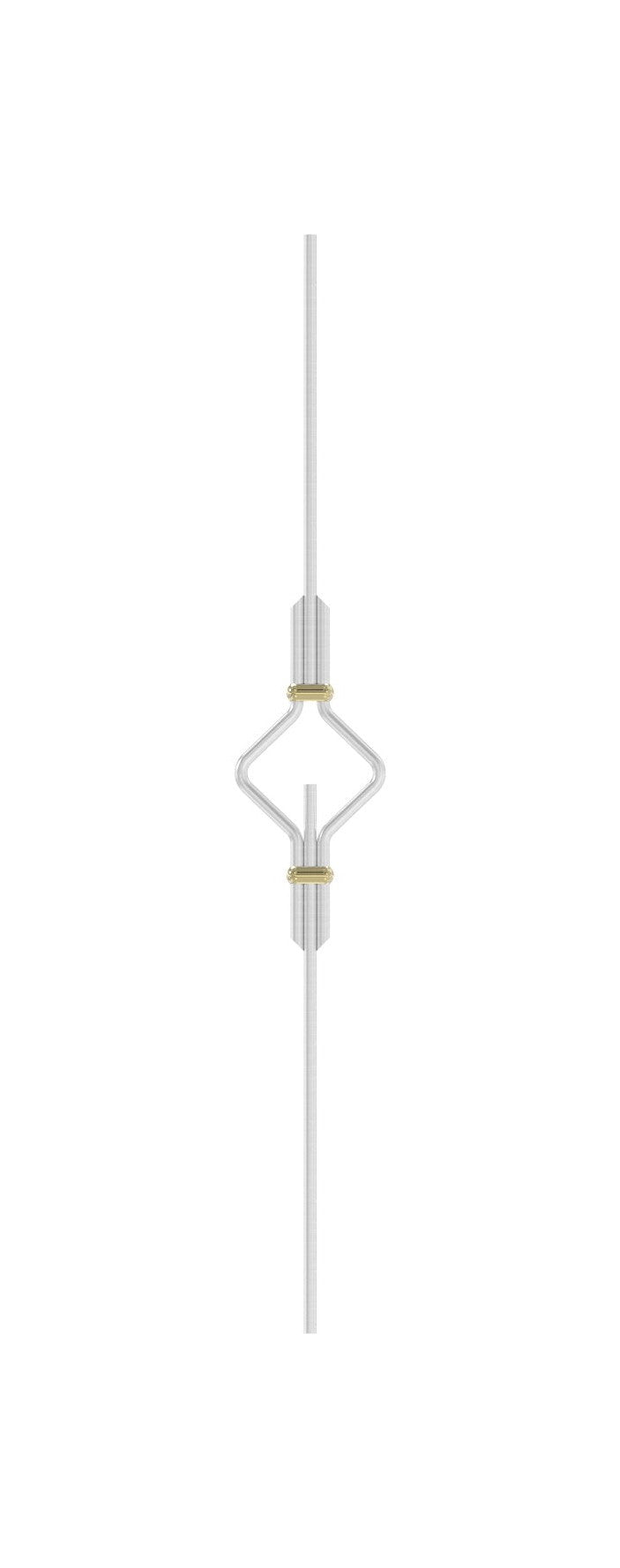 Zierstab mit Goldbund, für Zierelement mit Sackloch, Länge 1000 mm, V2A