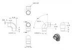 Zeichnung Rohrbogen für Rohr Ø 33,7 mm
