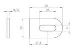 Edelstahl Anschweißlasche 50 x 30 x 4 / 6 mm, geschliffen, mit Langloch, V2A