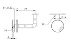 verschweißter Handlaufhalter für Glas, mit Halteplatte, zum Anschrauben des Handlaufs, V4A