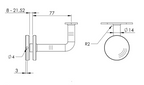 verschweißter Handlaufhalter für Glas, mit Halteplatte, zum Anschrauben des Handlaufs, V4A