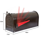Briefkasten USA, aus Stahlblech, lackiert, Maße: 170x98mm, H: 920mm, inkl. Pfosten zum Einbetonieren mit L: 1430mm
