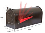 Briefkasten USA, aus Stahlblech, lackiert, Maße: 170x98mm, H: 920mm, inkl. Pfosten zum Einbetonieren mit L: 1430mm