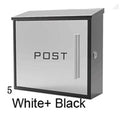 Briefkasten Myron, aus verzinktem Stahlblech, weiß RAL: 9016 und schwarz RAL: 9017 lackiert, Maße: 350x115mm, H: 330mm. Inkl. 3 Schlüssel. Briefkasten muss bei starker Witterung überdacht werden!