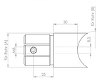 Anschlussstück 90° für Rohr Ø 33,7 x 2,0 mm und Rohr Ø 33,7 mm