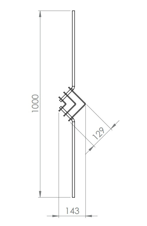 Designstab, Länge 1000 mm, V2A