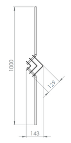 Designstab, Länge 1000 mm, V2A