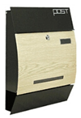Briefkasten, Ligna, aus verzinktem Stahlblech, lackiert und mit Folie in Holzoptik beklebt, Maße: 350x95mm, H: 445mm. Inkl. 3 Schlüssel. Briefkasten muss bei starker Witterung überdacht werden!
