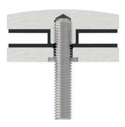 Glaspunkthalter Ø 62 mm, Klemmbereich 6.0 - 21.52 mm, V2A