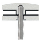 Glaspunkthalter Ø 62 mm, Klemmbereich 6.0 - 21.52 mm, V2A