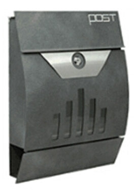 Briefkasten Keltor, aus verzinktem Stahlblech, grau anthrazit RAL: 7016 lackiert, mit Edelstahlblech, Maße: 350x95mm, H: 445mm. Inkl. 3 Schlüssel. Briefkasten muss bei starker Witterung überdacht werden!