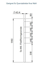 Edelstahlpfosten, mit  5 x M6 Fließformgewinde einseitig (z.B. für Querstabhalter), V2A