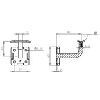Handlaufhalter mit Cliprosette und Anschlussplatte, zum Anschrauben des Handlaufs, V2A
