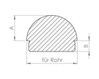 Edelstahl Rohrabschlussstopfen halbrund, Vollmaterial, mit Rändelung, zum Einschlagen, V2A