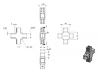 Zeichnung Kreuzverbinder für Quadratrohr 30 x 30 x 2,0 mm