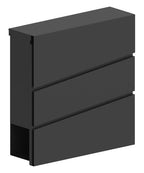 Briefkasten, Liron, aus verzinktem Stahlblech, schwarz RAL: 9017 lackiert, Maße: 370x105mm, H: 370mm. Inkl. 3 Schlüssel 
