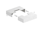 Edelstahl Abdeckrosette für Quadratrohre, teilbar, mit Mittelbohrung, Längsschliff, V2A / V4A