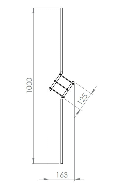 Designstab, Länge 1000 mm, V2A