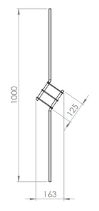Designstab, Länge 1000 mm, V2A