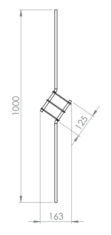 Designstab, Länge 1000 mm, V2A