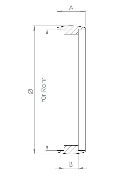 Edelstahl Ring als Abdeckung von Stößen bei Rundrohren, zum Aufstecken aufs Rohr, V2A / V4A