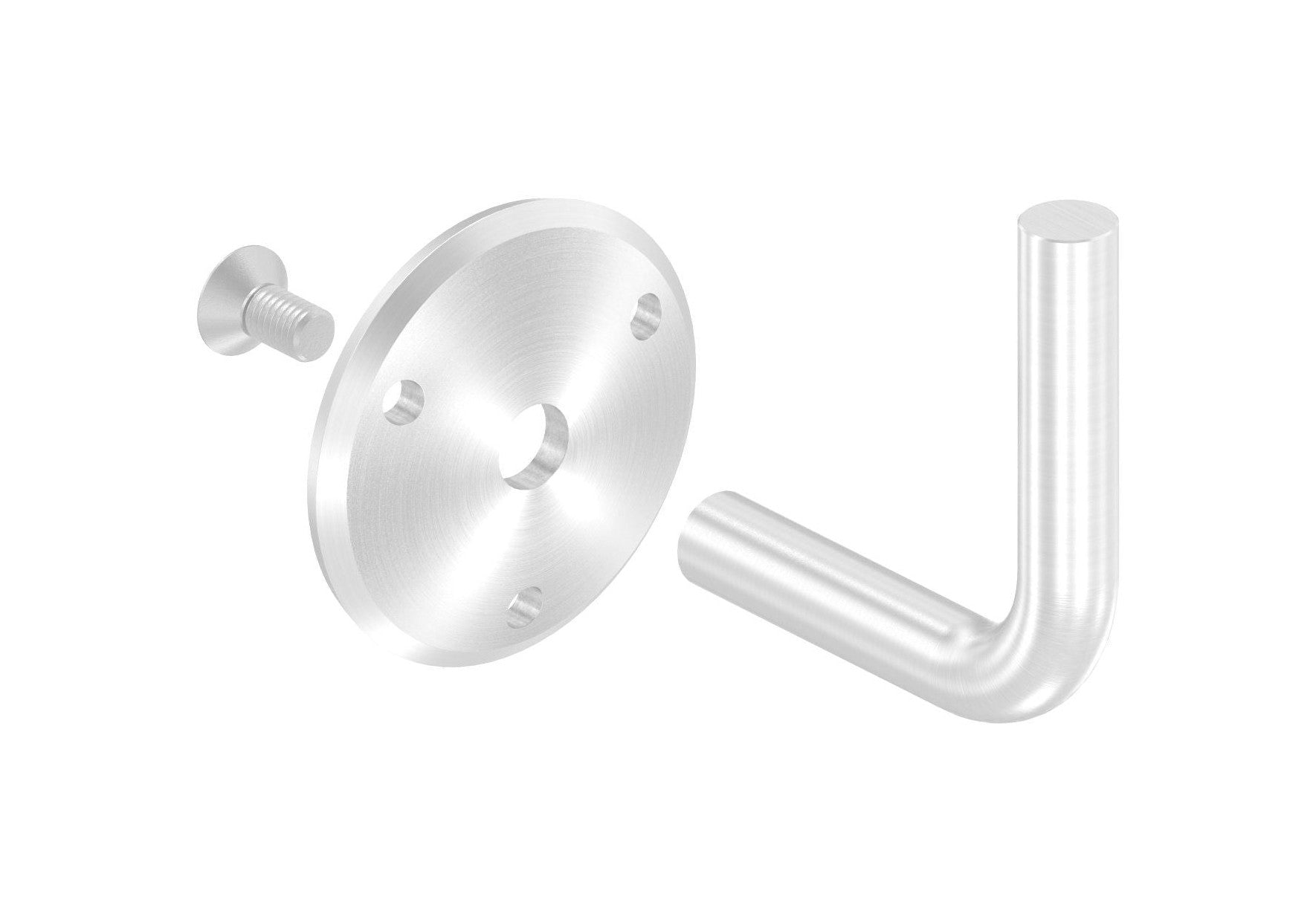 verschraubter Handlaufhalter mit 3 Bohrungen, zum Anschweißen des Handlaufs, V2A / V4A