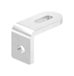 Edelstahl Winkel-Anschweißlasche 60 x 40 x 30 x 6 mm, geschliffen, mit 2 Langlöchern, V2A