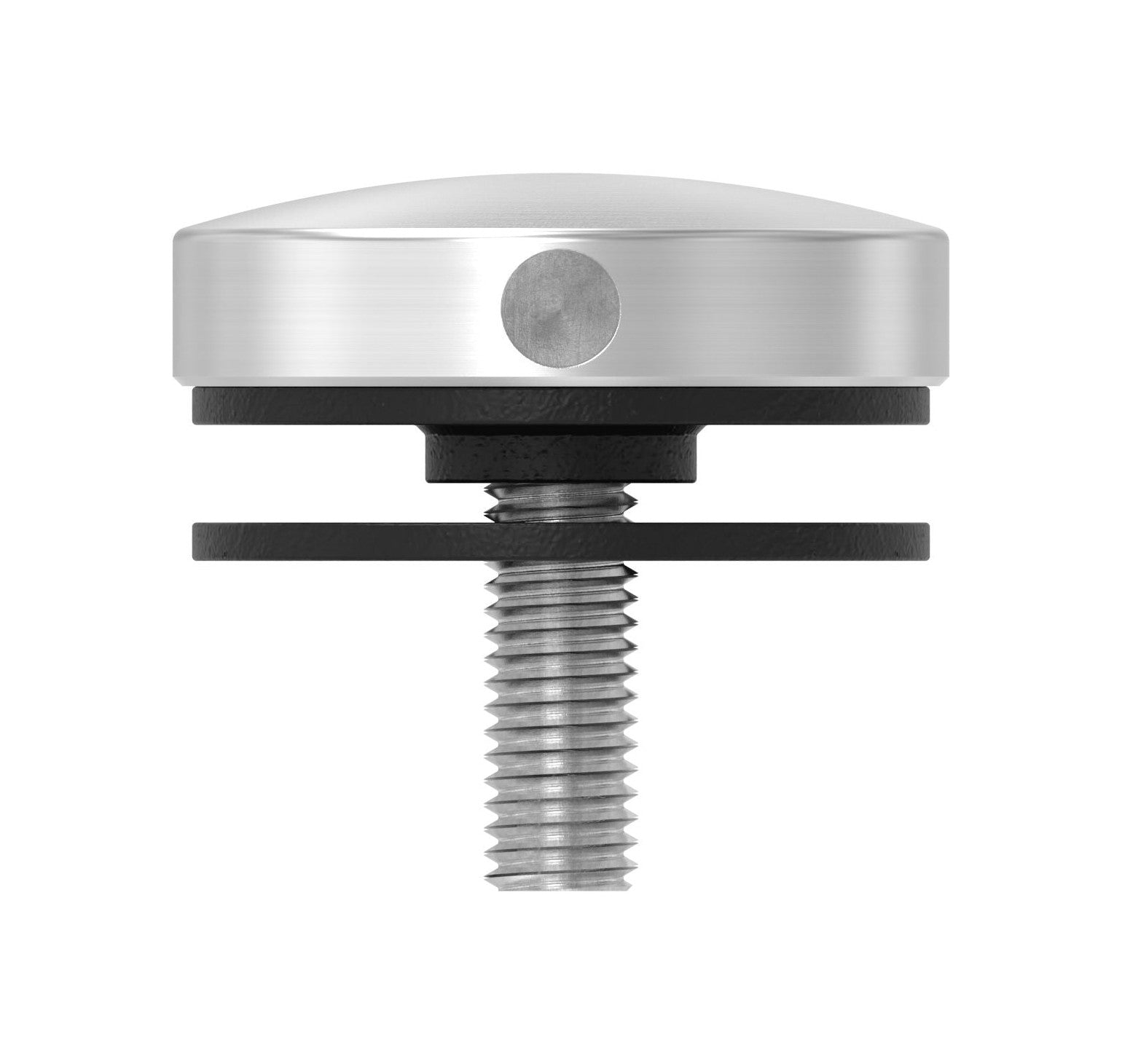 BRENK-fix® Glaspunkthalter Ø 40 mm, mit Gewindestift und Gummipaar / V2A