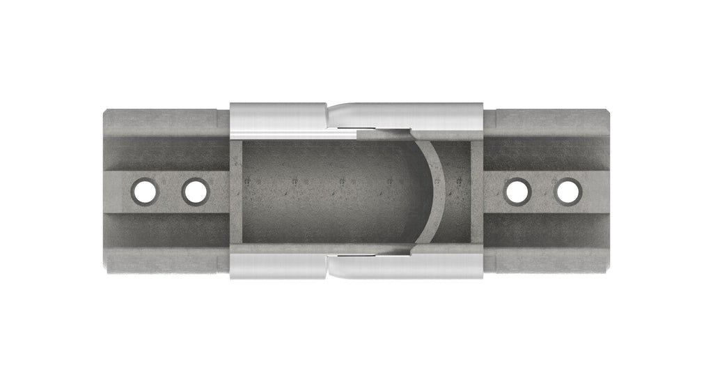 flexibler Verbinder für Rund-Nutrohr, abwärts 25-55°, V2A / V4A