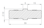 Rohrverbinder zum Stecken oder Kleben, für Rohr 12 x 1,5 mm, V2A
