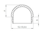 Edelstahl Rohrabschlussstopfen halbrund, hohl/gegossen, mit Rändelung, zum Einschlagen, V2A/V4A