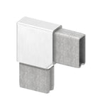 Edelstahl Rechteckrohr-Verbinder 90°, zum Einstecken ins Rohr, V4A