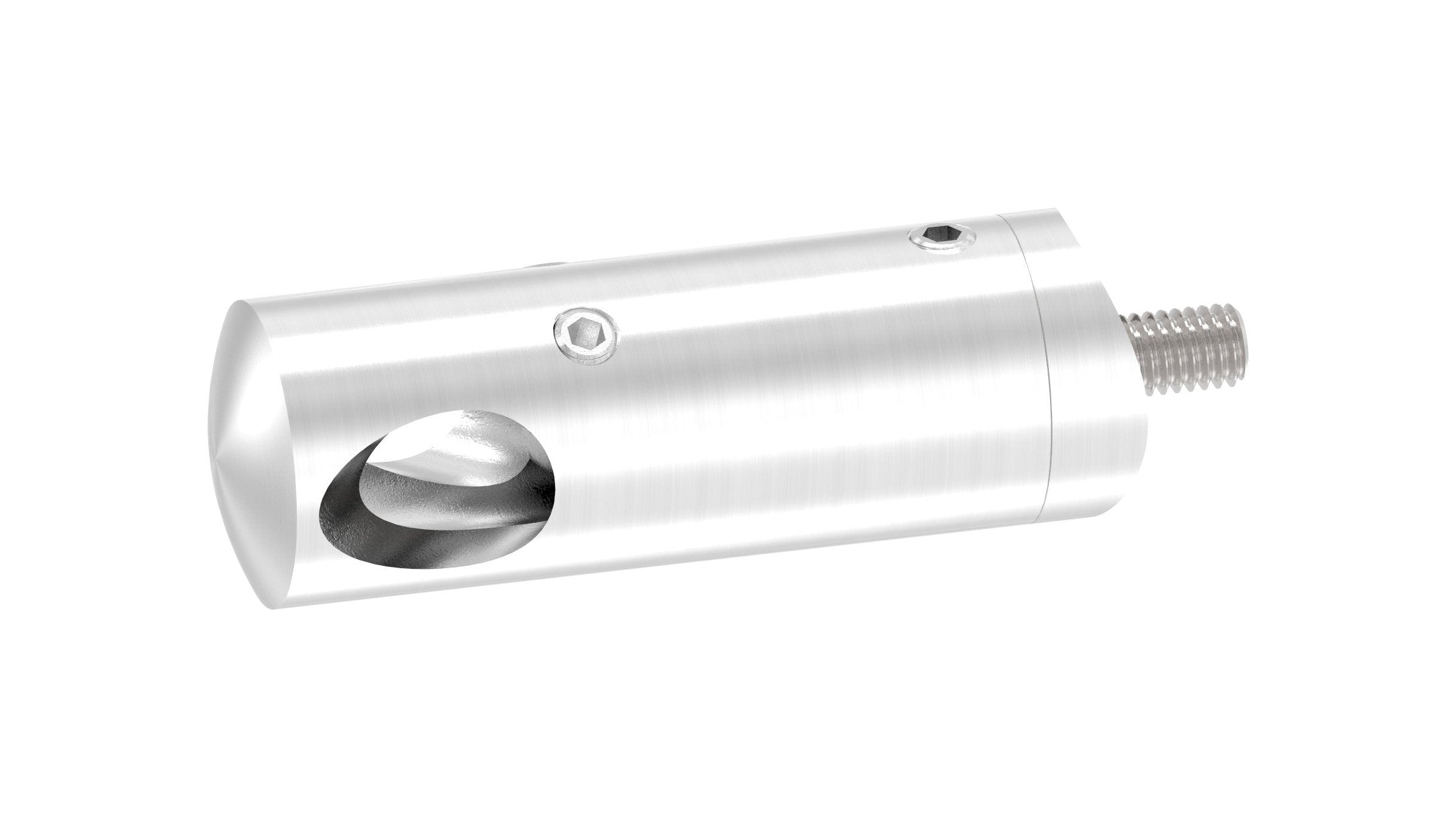 Querstabhalter Ø 22 mm, für 90° Innenecke, mit Durchgangsbohrung, V2A / V4A