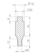 Gewindestift für den Einbau von Platten