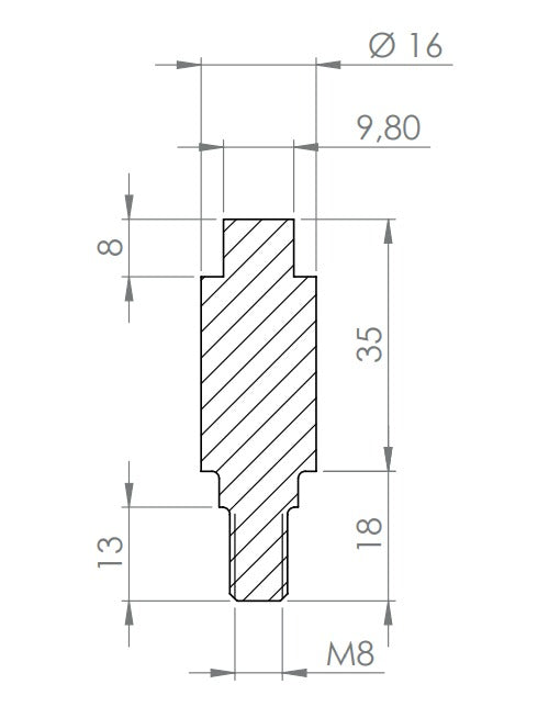 Gewindestift für den Einbau von Platten