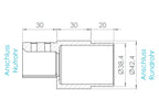 Nutrohr-Adapter auf Rohr Ø 42,4 mm, V4A