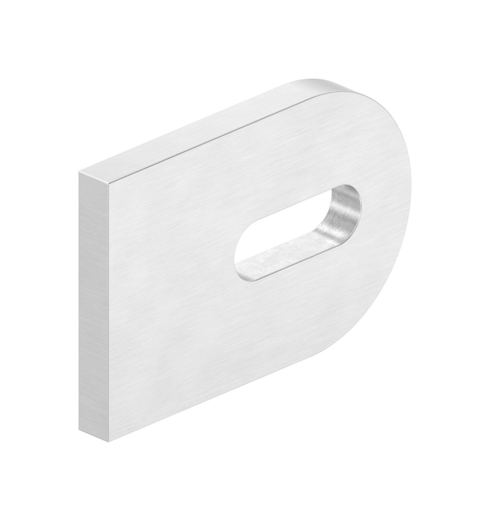 Edelstahl Anschweißlasche 60 x 40 x 6 mm, geschliffen, mit Langloch, V2A