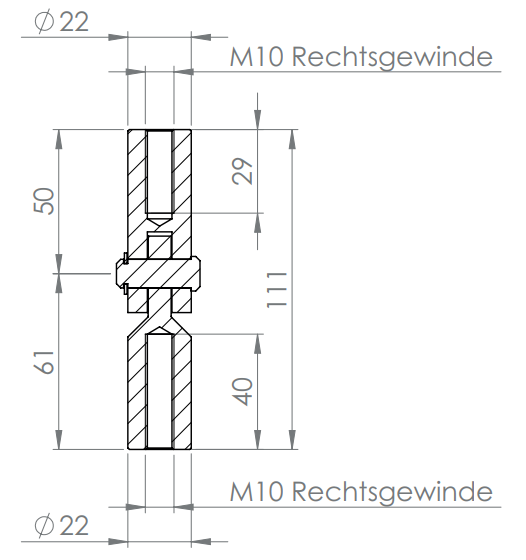 Gelenkverbinder (Ersatzstück für Wandhalter) zu Vordachsystem Edelstahl