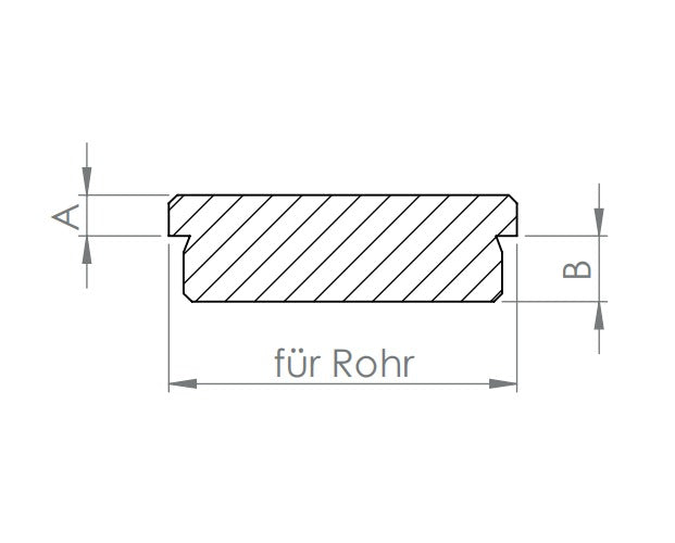 Edelstahl Rohrabschlussstopfen flach, Vollmaterial, zum Einkleben, V2A