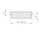 Edelstahl Rohrabschlussstopfen flach, Vollmaterial, zum Einkleben, V2A
