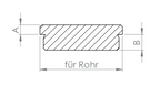 Edelstahl Rohrabschlussstopfen flach, Vollmaterial, mit Rändelung, zum Einschlagen, V2A