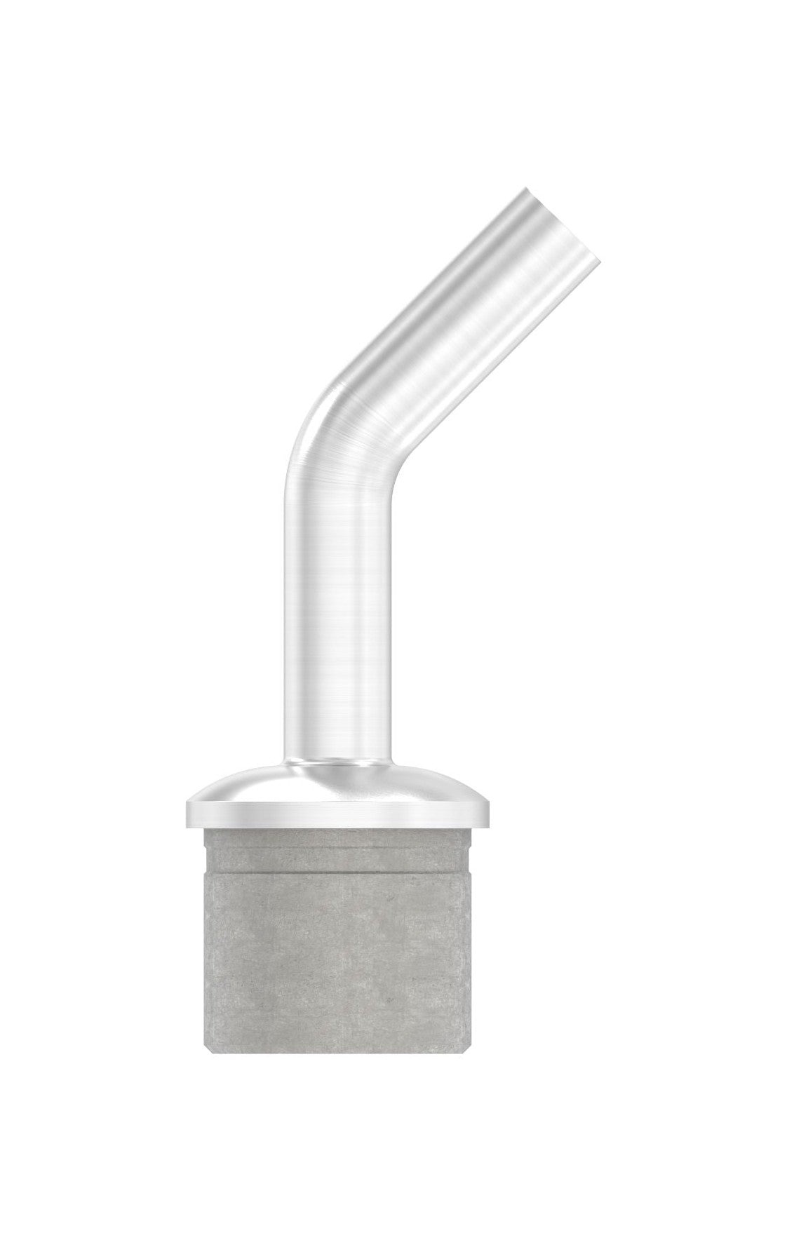 Handlaufstütze Edelstahl aus einem Stück, Stift 135° gebogen, mit Innengewinde M6, V2A