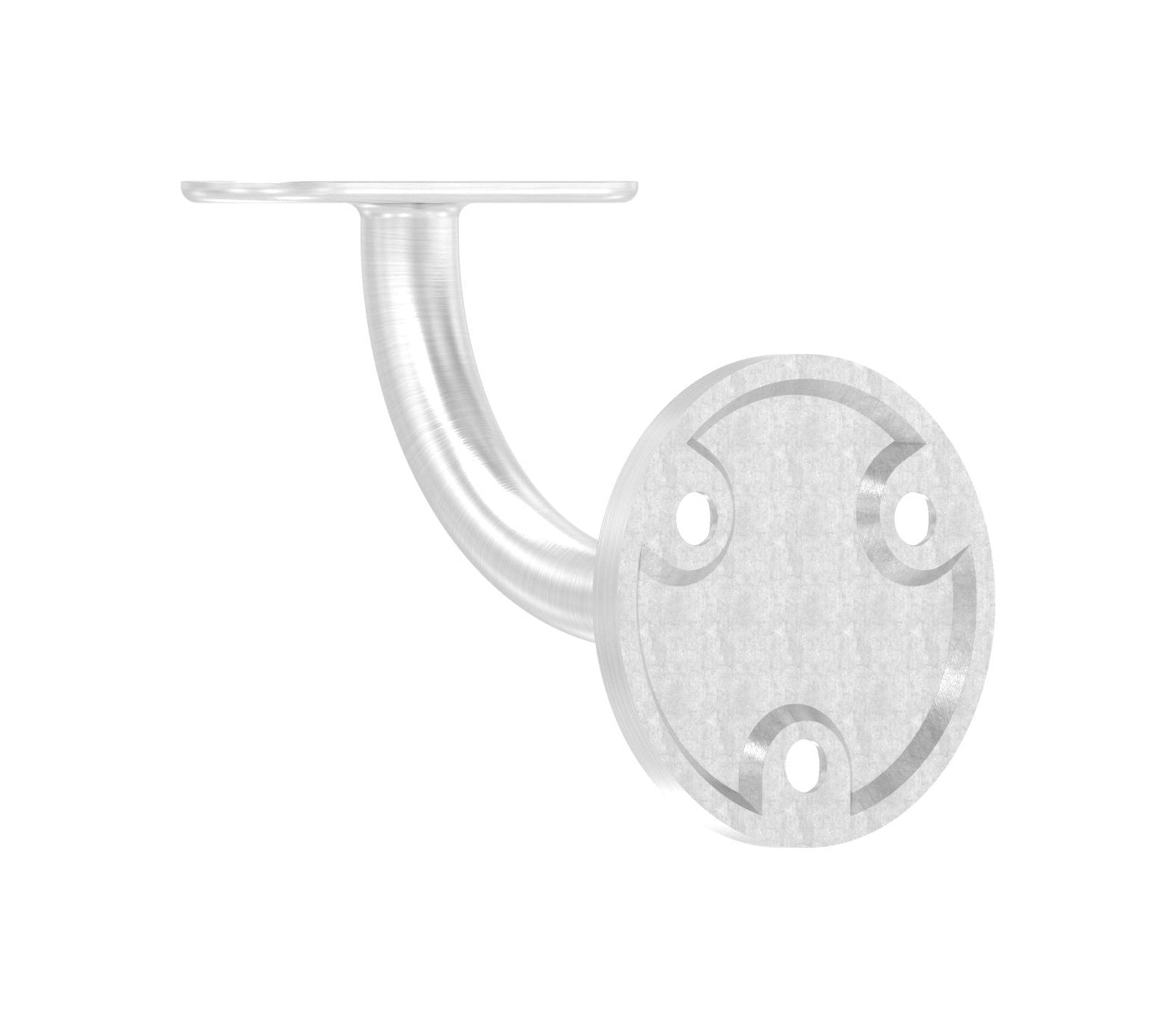 verschweißter Handlaufhalter mit Anschlussplatte, zum Anschrauben / Vernieten des Handlaufs, V2A/V4A