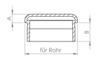 Edelstahl Rohrabschlussstopfen flach, hohl/gegossen, zum Einkleben, V2A