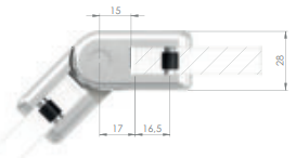 Glasklemme ohne AbZ Modell 45 "PLACON", Mittelklemme verstellbar