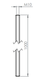 Edelstahl Gewindestange für Wandhalter SW10828, V2A