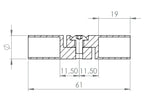 Rundstabverbinder mit Gelenk, zum Einkleben der Stäbe, verstellbar 0 - 100°, V2A