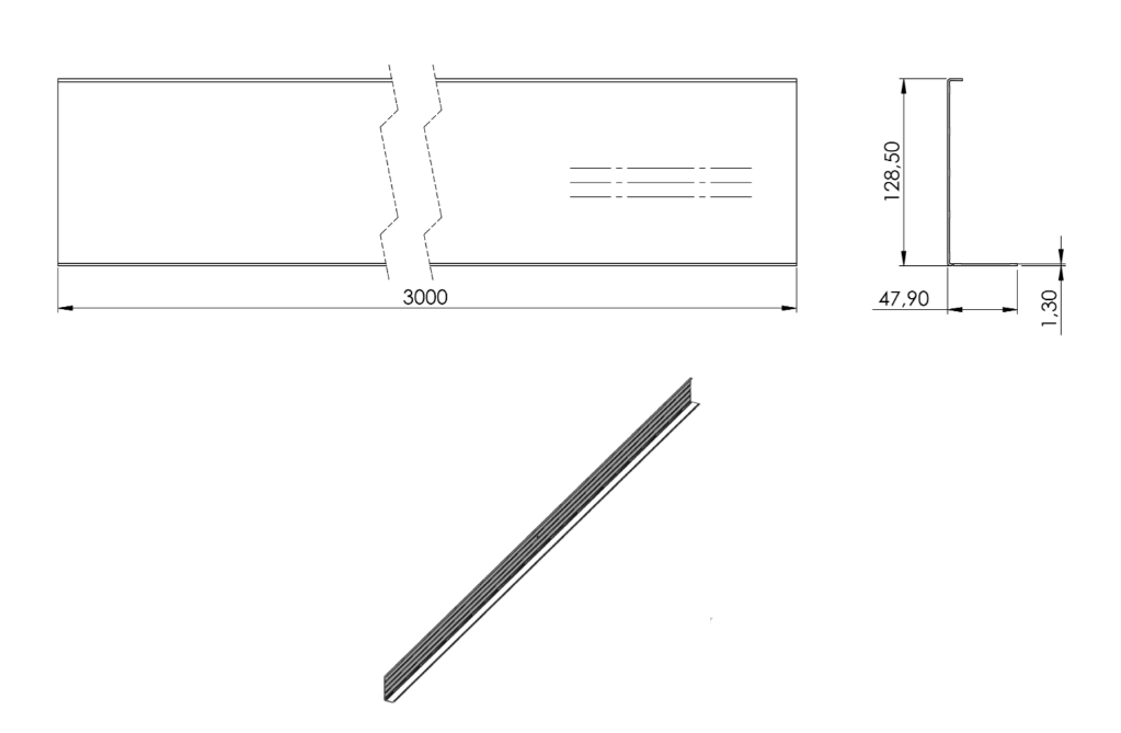 Abdeckung zum Aufkleben für Alu-Profil eleganza STRONG, Holmlast 0.5 -3.0kN, seitliche Montage