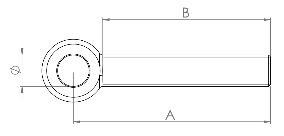 Augenschraube (Gewinde bis Auge), DIN 444