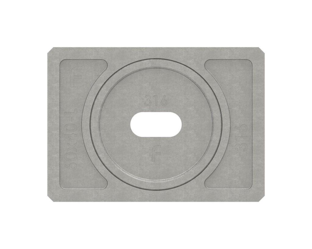 Wandhalter für Rechteck-Nutrohr 60 x 40 x 1,5 mm, Ausführung rechts oder links, V4A